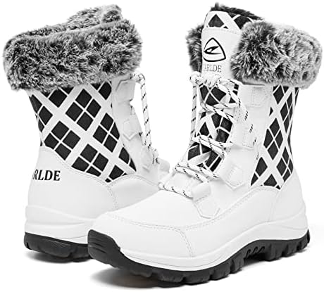 EARLDE Women's Snow Boots Waterproof Mid-Calf Winter Boots