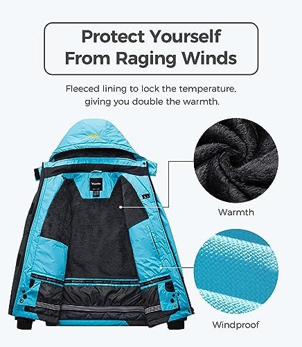 wantdo Women Hardshell Waterproof Windproof Insulated Ski Trekking Jacket