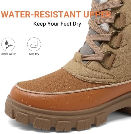 DREAM PAIRS Women’s Lace Up Ankle Snow Boots