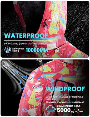 WULFUL Women's Waterproof Ski Jacket Warm Winter Coats Windproof Winter Jackets for Women Fleece Lined Windbreaker with Hood