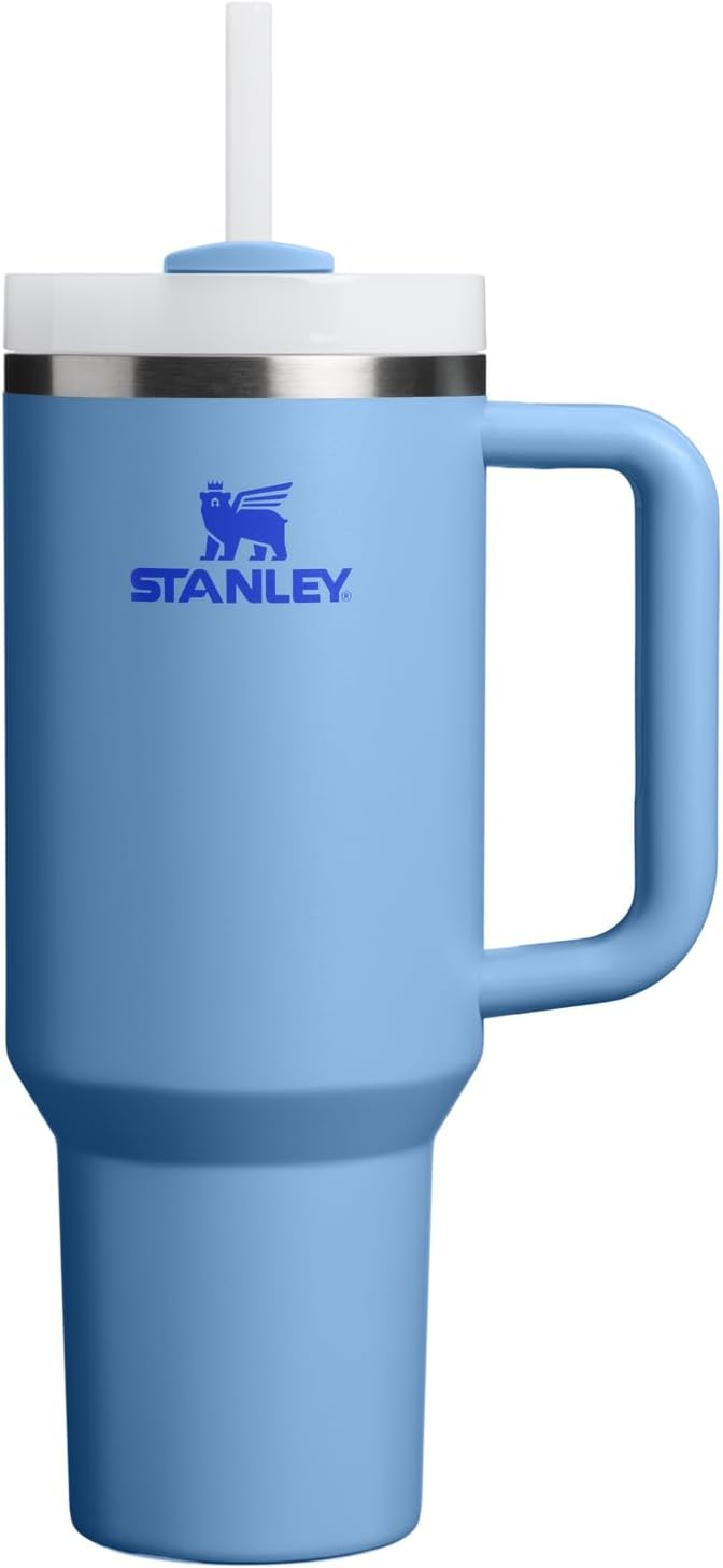 STANLEY Quencher H2.0 タンブラー ハンドル＆ストロー付き 40オンス | Flowstate 3段階リッド | 車のカップホルダー対応 | 保冷保温ステンレス製カップ | BPAフリー | ブルースカイ
