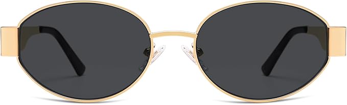 SOJOS Retro Oval Sunglasses for Women Trendy Classic Shades UV400 Protection SJ1256