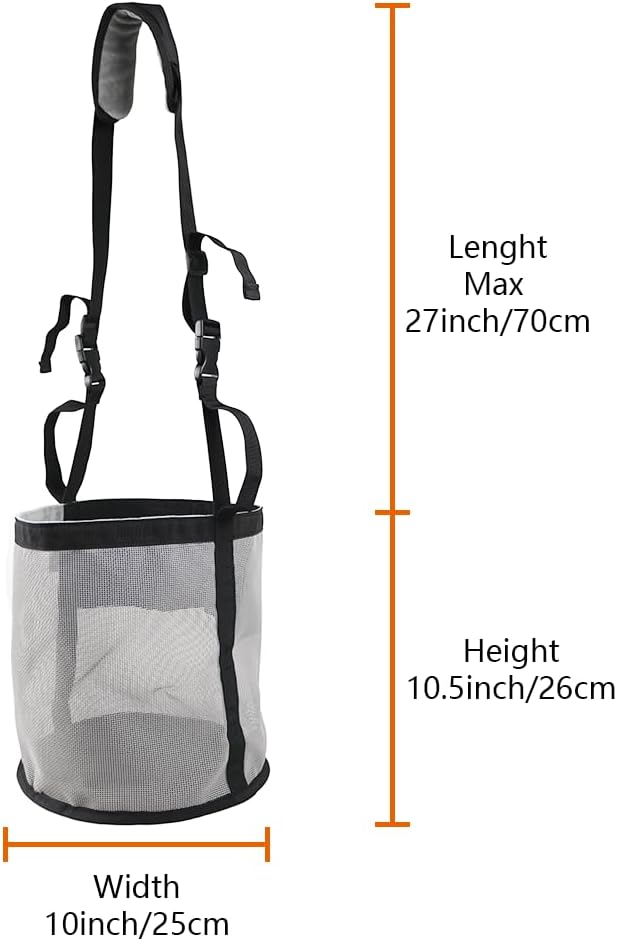 Horse Feed Bag,Heavy Duty Muzzle Feed Bag with Adjustable Strap,Comfort Neck Pad,Nose Pad and Double Waterproof Bottom Mesh Feed Bags for Horse Pack of 2 (Blue+Grey)
