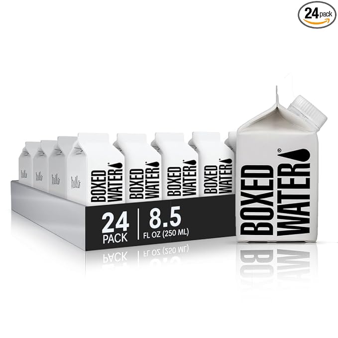 Mini Boxed Water (8.4 oz., 24 Pack) – Better Than Premium Plastic Purified Drinking Water in Plant-Based Cartons, BPA-Free, Refillable Cartons, Lunchbox Ready