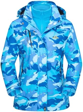MAGCOMSEN Women's 3-in-1 Winter Coats Snow Ski Jacket Waterproof Windproof Fleece Lined Winter Jacket Parka