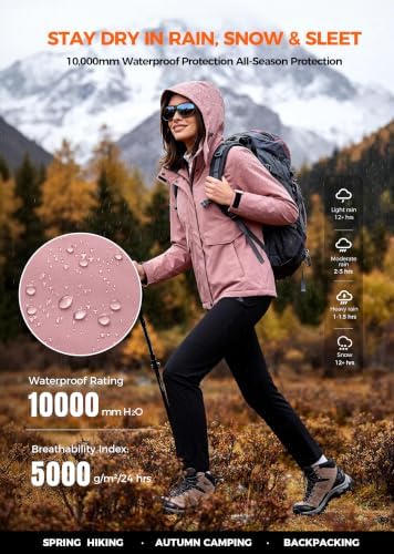 wantdo Women's Waterproof Ski Jacket Warm Fleece Lined Snow Winter Coat