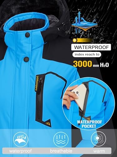 TACVASEN Women's Winter Coats Waterproof Snow Ski Jacket Warm Fleece