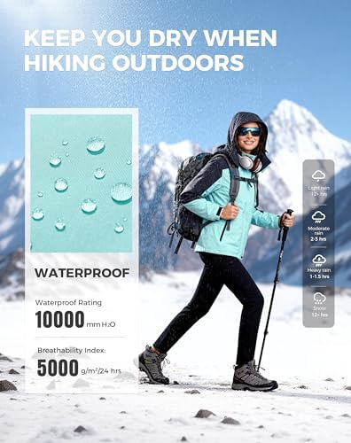 wantdo Women's 3 in 1 Ski Jacket Waterproof Winter Coat Snowboard Jackets