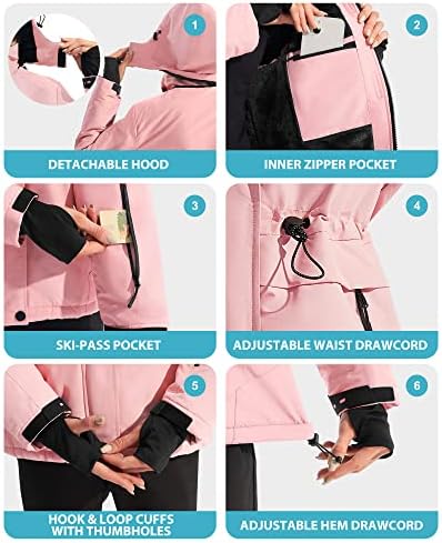 IUGA Waterproof Ski Jacket Women Warm Outdoor Winter Jackets Windproof Snowboard Winter Coats for Mountain Hiking