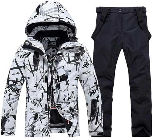 Men's Jacket and Pants Set Insulated Waterproof Waterproof Snowboard Snowsuits for Snow Sport