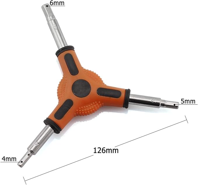1-Pack Y Shape Bike Hex Wrench Bicycle Cycling Torque Spanner Internal Hex Key Combination Repair Tools 3 Way Allen Wrench 4mm 5mm 6mm