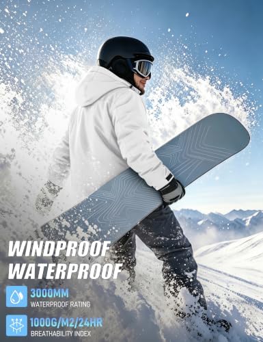 MAGCOMSEN Men's Winter Coats Water Resistant Ski Snow Jacket Warm Fleece Jacket Parka Raincoats With Hood Multi-Pockets