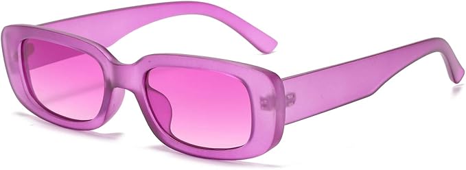 BUTABY Rectangle Sunglasses for Women Retro Driving Glasses 90’s Vintage Fashion Narrow Square Frame UV400 Protection
