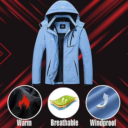 MOERDENG Women's Waterproof Warm Ski Coat Windproof Outdoor Winter Jacket