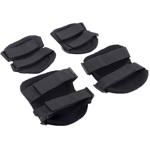 Military Tactical Knee Pad Elbow Pad Set Airsoft Knee Elbow Protective Pads Combat Paintball Skate Outdoor Sports Safety Guard Gear (X-Shape Black, M, 4pcs Set)