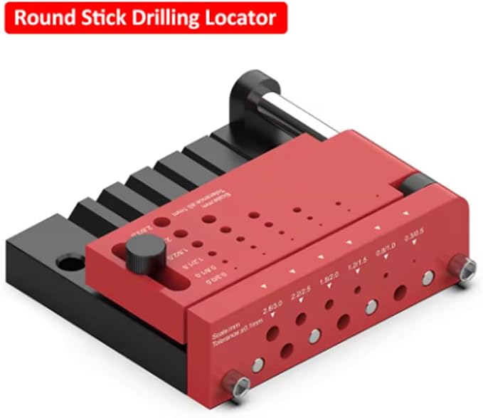 T0012 Round Stick Punching Positioner | Precision Drill Guide Jig for Model Building, Woodworking & DIY |Adjustable Locator with Scales (T0012)