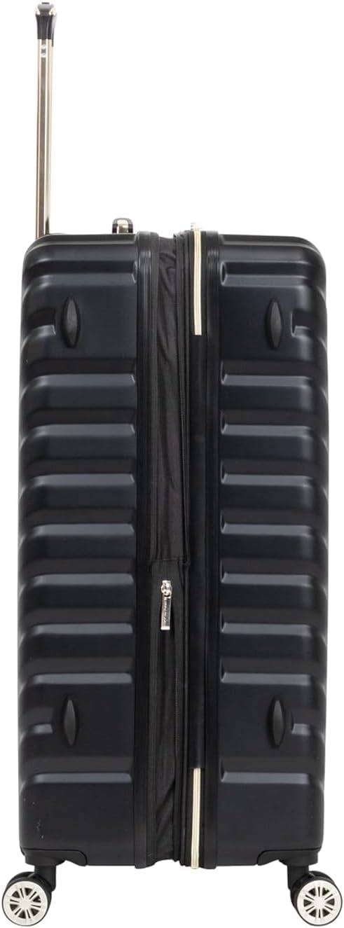 Kenneth Cole REACTION マディソン スクエア 軽量 ハードサイド シェブロン 拡張可能 スピナーラゲッジ、ブラック、24インチ チェックイン