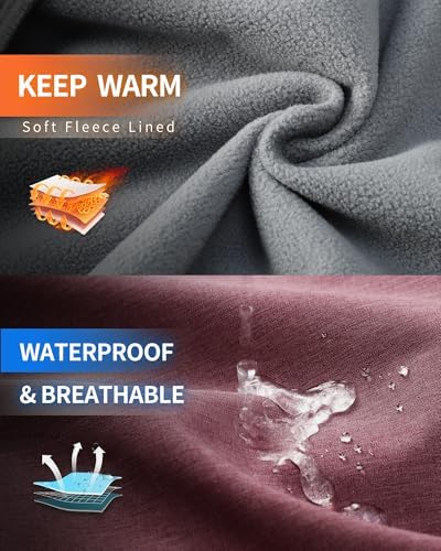 Outdoor Ventures Women's Softshell Jacket Fleece Lined Waterproof Rain Coat