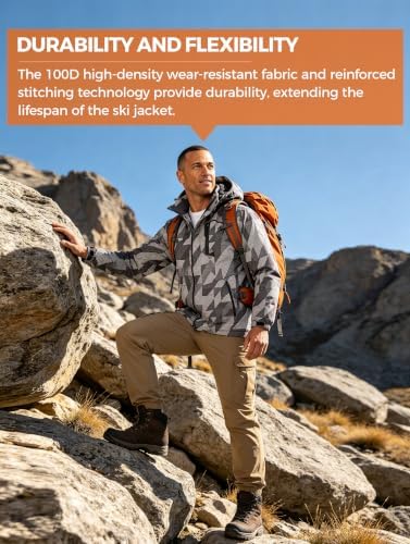 wantdo Men's Softshell Waterproof Polar Fleece Breathable Climbing Ski Coat
