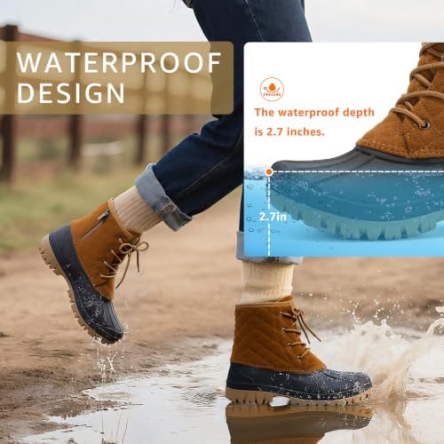 STQ Duck Boots for Women Waterproof Winter Boots Insulated Snow Boots