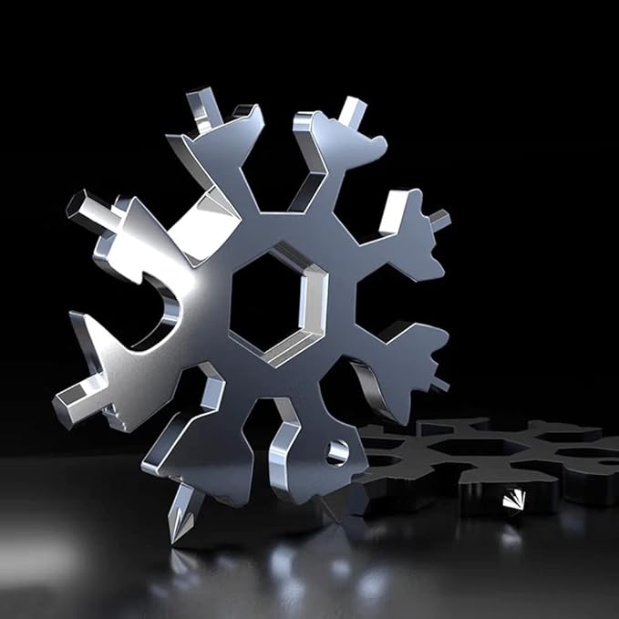 Stocking Stuffers for Adults Men, 2 Pack 18 in 1 Snowflake Multitool, Christmas Gifts for Adults, White Elephant Gifts for Men Who Have Everything,Tool Gift for Him Women Husband Boys
