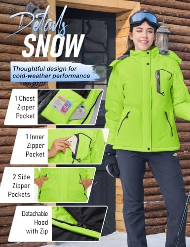 MAGCOMSEN Winter Coats for Women Ski Jackets Snow Waterproof Warm Rain Coat