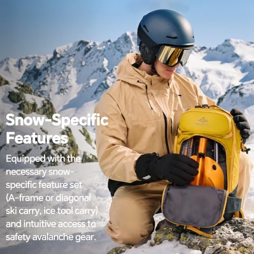 20L Ski & Snowboard Backpack, Lightweight Backcountry Avalanche Pack
