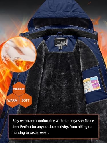 TACVASEN Women's Winter Coats Waterproof Snow Ski Jacket Warm Fleece