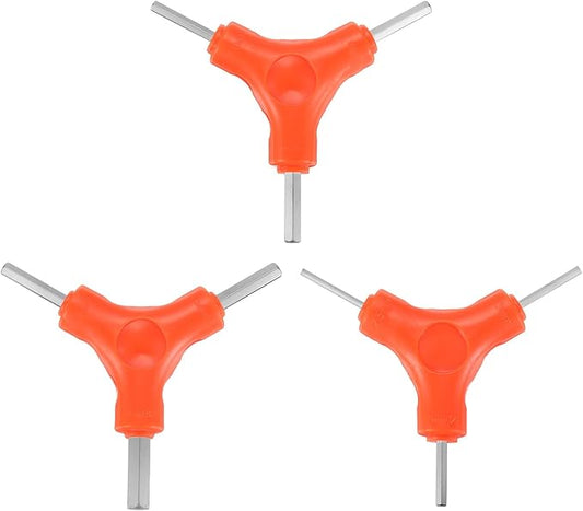 HARFINGTON 3pcs Y-Shaped 3 Way Bike Hex Wrench Set 2.5/3/4mm 3/4/5mm 5/6/8mm Y-Type Inner Hex Wrench All-In-One Multi Portable Biking Torque Spanner for Bicycle Cycling Repair Tool, Yellow