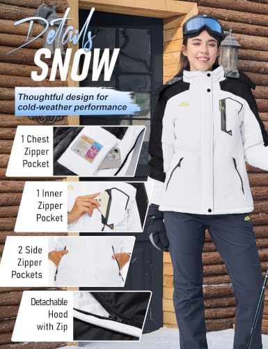 MAGCOMSEN Winter Coats for Women Ski Jackets Snow Waterproof Warm Rain Coat
