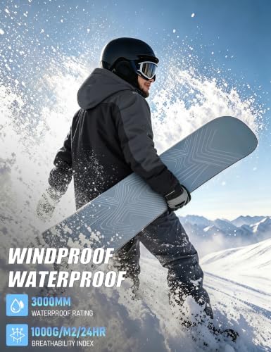 MAGCOMSEN Men's Winter Coats Water Resistant Ski Snow Jacket Warm Fleece Jacket Parka Raincoats With Hood Multi-Pockets