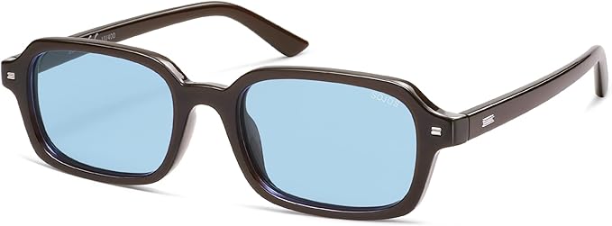SOJOS Trendy Rectangle Polarized Sunglasses Womens Mens, Small Retro Fashion Thin Slim Square Sunnies SJ2610