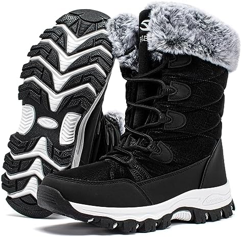 HOBIBEAR Kids Winter Snow Boots Waterproof Outdoor Warm Faux Fur Lined Shoes
