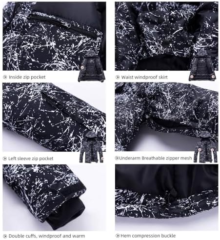 Women's Ski Jackets and Pants Set Waterproof Insulated Snowsuit Winter Warm Skisuit Fashion Snowboarding Snow Coat