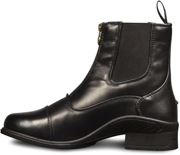 Ovation Women's Lightweight Stylish Equestrian Horse Riding Ankle Length Synthetic Vega Leather Quantum Zip Paddock Boots