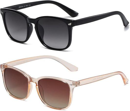 DUSHINE レディース 偏光サングラス クラシックレトロスタイル UV400保護