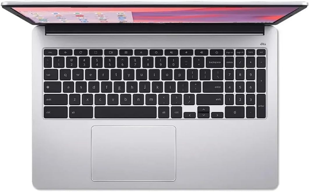 New Chromebook 315 Business & Student Laptop 15.6 inch HD Display Pentiu.m N6000 Processor 4GB RAM LPDDR4X 128GB eMMC Numeric Keypad Webcam WiFi USB-C Port up to 10 Hours Battery Life Chrom.eOS Silver