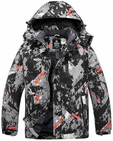 wantdo Men's Softshell Waterproof Polar Fleece Breathable Climbing Ski Coat