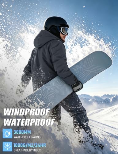 MAGCOMSEN Men's Winter Coats Water Resistant Ski Snow Jacket Warm Fleece Jacket Parka Raincoats With Hood Multi-Pockets