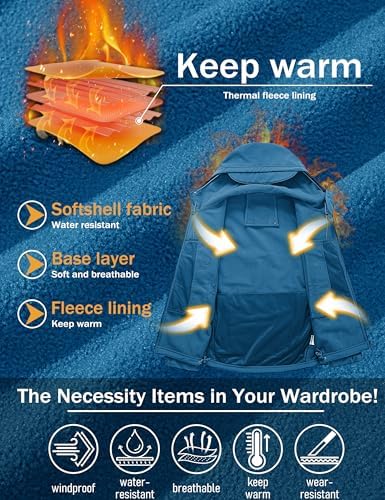 MAGCOMSEN Men's Jackets Tactical Winter Waterproof Softshell Rain Coat