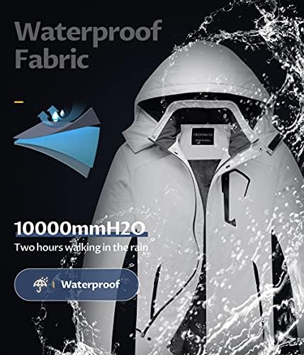 Men's Mountain Waterproof Ski Jacket - Windproof Snowboarding Warm Winter Coat Raincoat