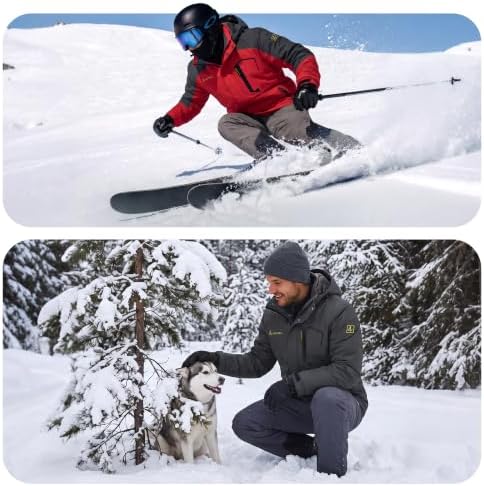 Mens Winter Jacket Ski Snow Waterproof Puffer Parka Coats