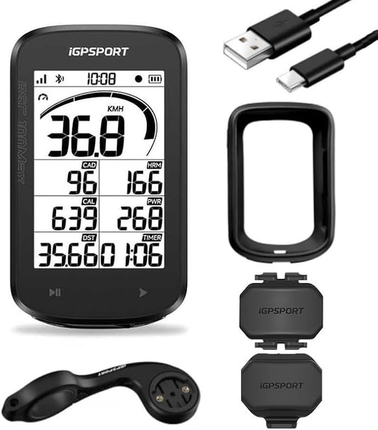 iGPSPORT BSC100MAX GPS Bike Computer, 3'' Screen Auto Start/Stop Custom Data 40H Waterproof Bicycle Computer Wireless