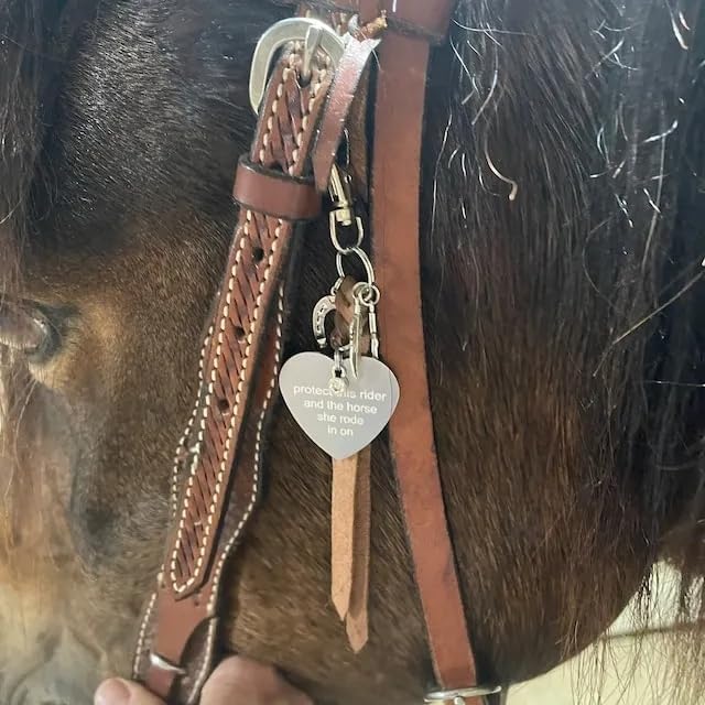 Protect This Rider and The Horse She Rode in On-Saddle Charm, Saddle Heart Charm, Equestrian Riding Gift,Horse Lovers Gifts