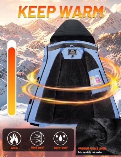 MAGCOMSEN Winter Coats for Women Ski Jackets Snow Waterproof Warm Rain Coat