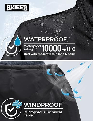 Women's Ski Jacket Waterproof Windproof Warm Hooded Winter Coat Snow