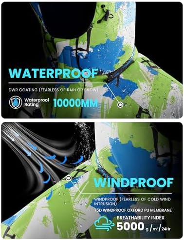 WULFUL Men's Waterproof Ski Jacket Warm Winter Coats Windproof Winter Jackets for Men Fleece Lined Windbreaker with Hood