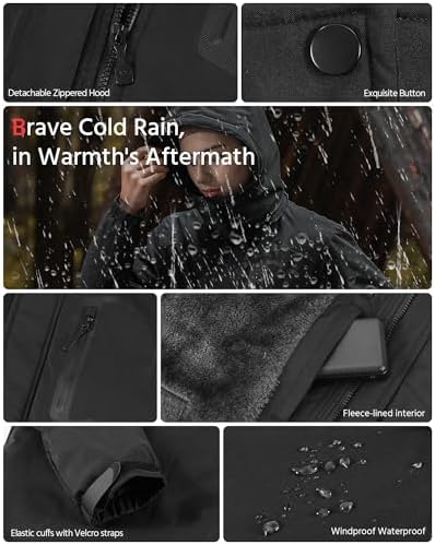 Wulcea Graphene Heated Jacket for Women Fur Lined with Large Capacity Battery Pack