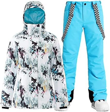 GSOU SNOW Women's Ski Jacket and Pants Set Snowboard Suit Waterproof