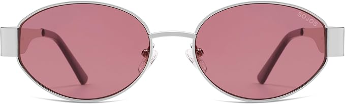 SOJOS Retro Oval Sunglasses for Women Trendy Classic Shades UV400 Protection SJ1256